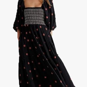 Elegant Black Floral Maxi Dress